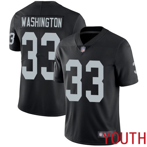 Oakland Raiders Limited Black Youth DeAndre Washington Home Jersey NFL Football 33 Vapor Jersey